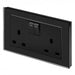 Retrotouch Crystal 13A DP Switched Double Socket - Black - PU Electrical Wholesaler Ltd