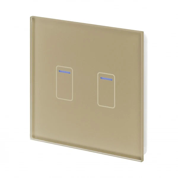 Retrotouch Crystal Touch Switch 240v 2G 1W Brass