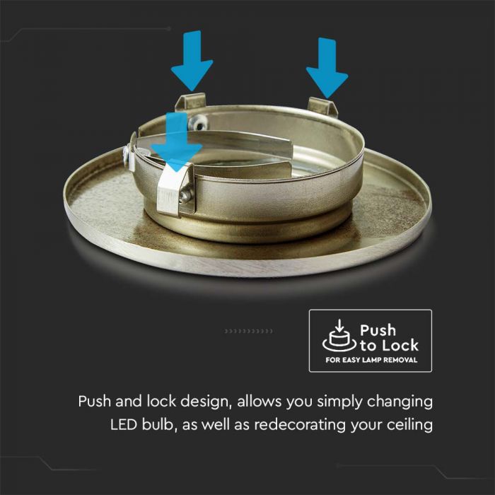 SKU-11281 CAN FOR FIRE RATED DOWNLIGHT BLACK IP20 + SKU 11277 - BEZEL FOR FIRE RATED DOWNLIGHT PUSH & LOCK WHITE IP20 5PCS/PACK