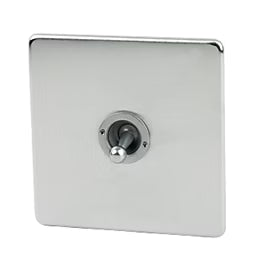 Crabtree Crabtree Platinum 10AX 1-Gang 2-Way Toggle Switch Satin Chrome 7T70/HPC