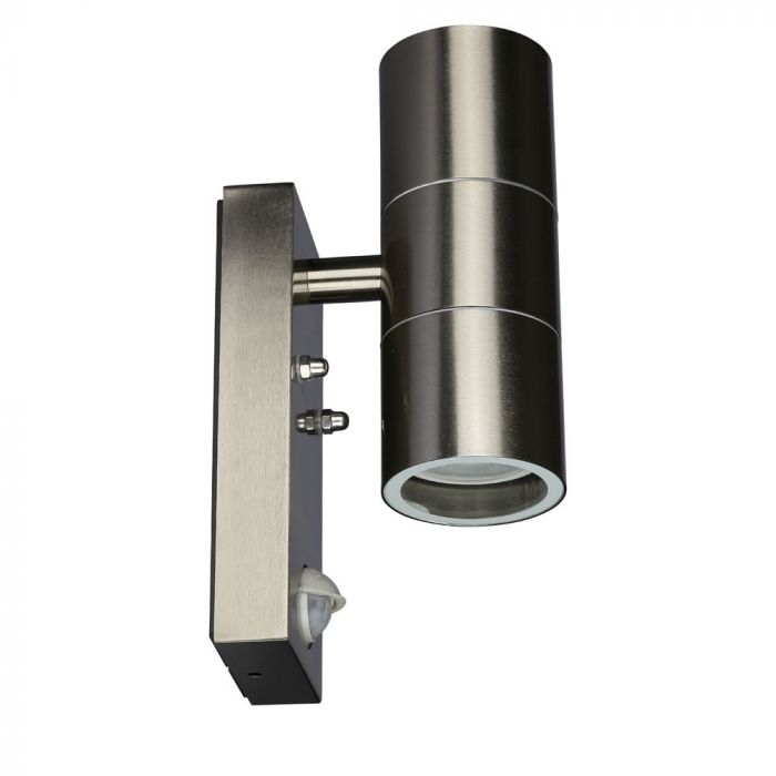 VT-Tac 2 WAY GU10 WALL FITTING WITH PIR SENSOR,STAINLESS STEEL BODY