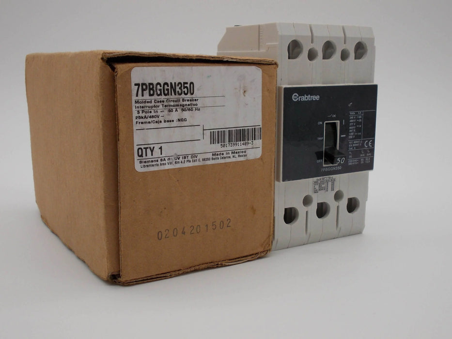 Crabtree  7PBGGN350 MCCB 50 Amp Triple Pole 3 Phase