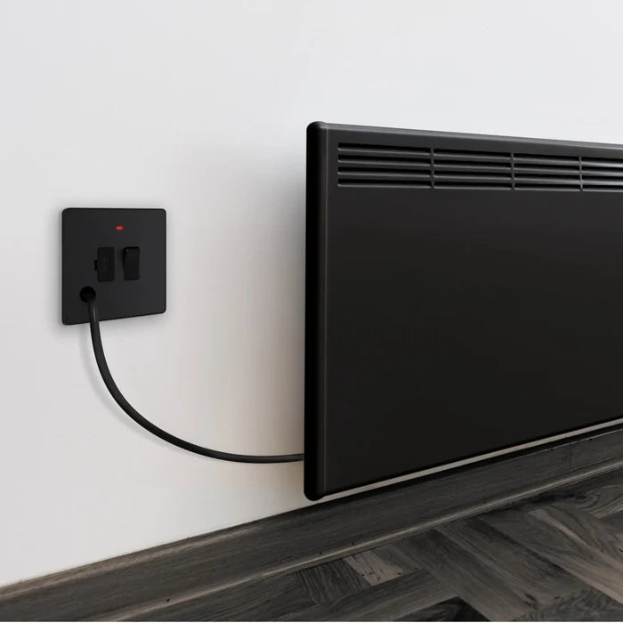 BG Evolve Matt Black 13A Switched Spur with LED and Flex Outlet PCDMB52B