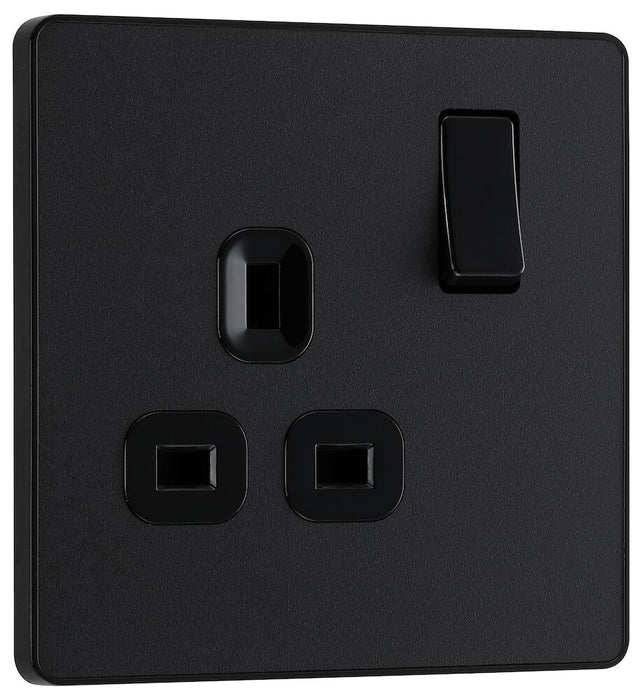 BG Evolve Matt Black 13A Single Socket PCDMB21B