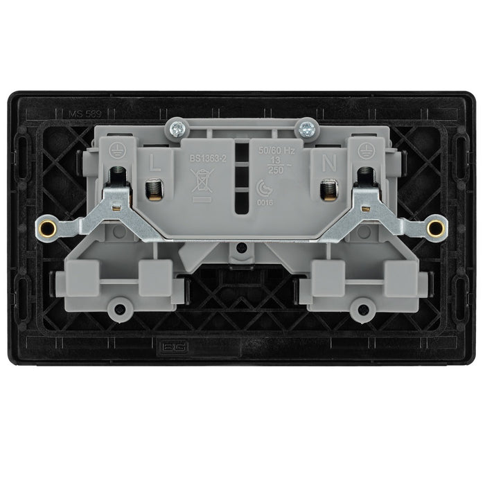 BG Evolve Satin Brass 13A Double Socket PCDSB22B