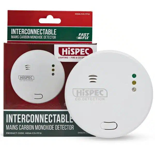 HSSA/CO/FF10 - Interconnectable Fast Fix Mains Carbon Monoxide Detector