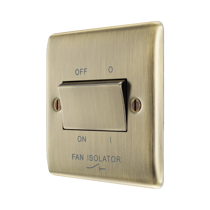 BG Nexus Metal Antique Brass Fan Isolator Switch NAB15