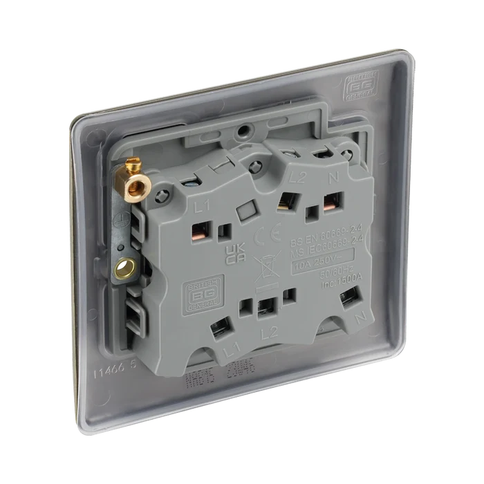 BG Nexus Metal Antique Brass Fan Isolator Switch NAB15