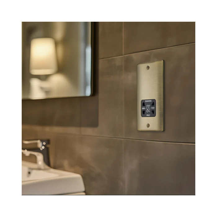 BG Nexus Metal Antique Brass Shaver Socket NAB20B