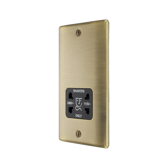 BG Nexus Metal Antique Brass Shaver Socket NAB20B