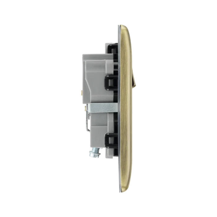 BG Nexus Metal Antique Brass 13A Single Socket NAB21B