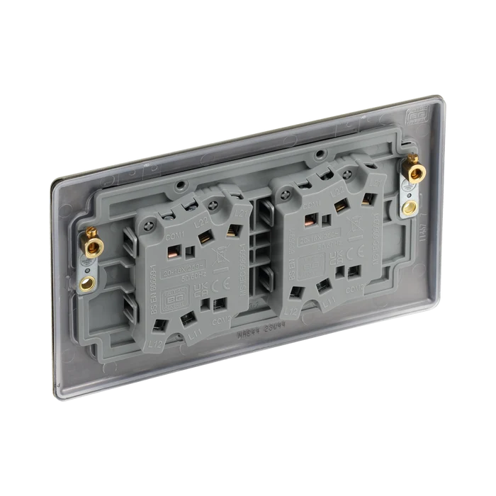 BG Nexus Metal Antique Brass 4G 2W Light Switch NAB44
