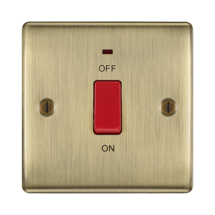 BG Nexus Metal Antique Brass 45A Cooker Switch NAB74