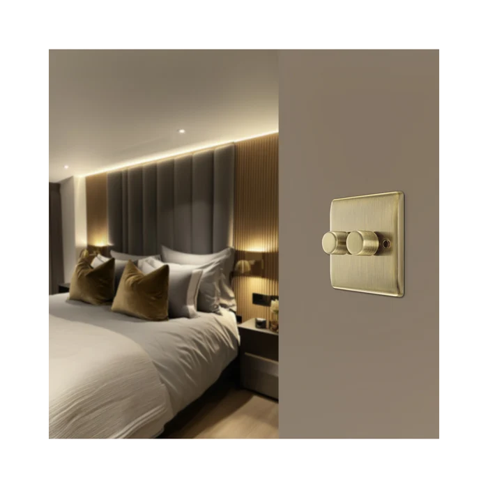 BG Nexus Metal Antique Brass 2G Dimmer Switch NAB82