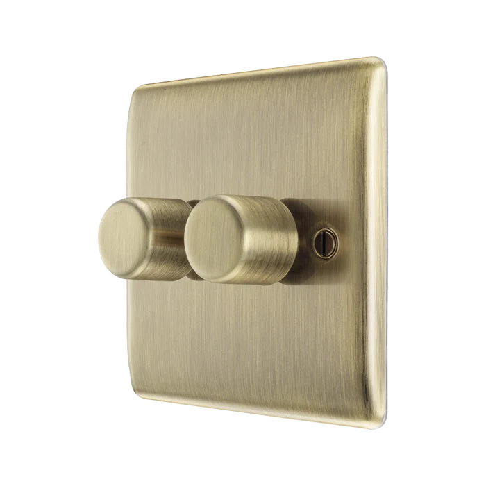 BG Nexus Metal Antique Brass 2G Dimmer Switch NAB82