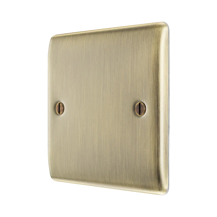 BG Nexus Metal Antique Brass Single Blank Plate NAB94