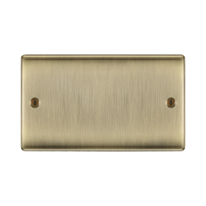 BG Nexus Metal Antique Brass Double Blank Plate NAB95