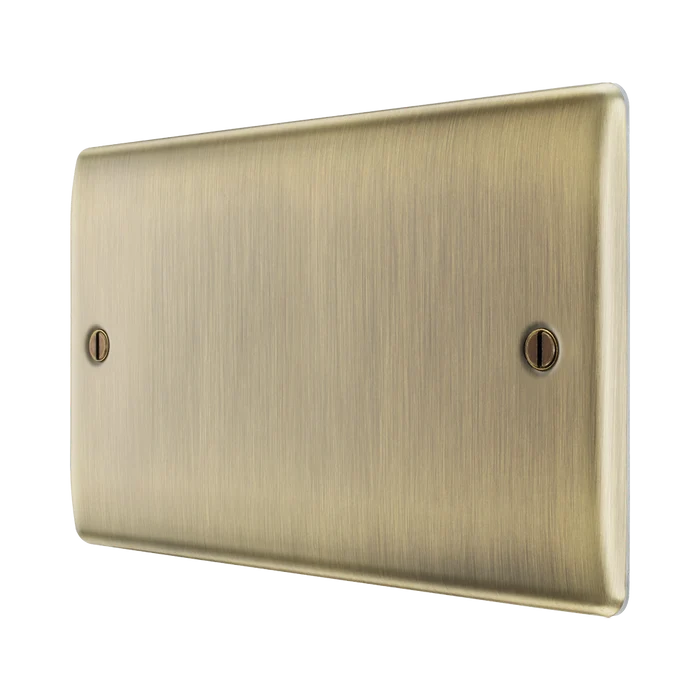 BG Nexus Metal Antique Brass Double Blank Plate NAB95