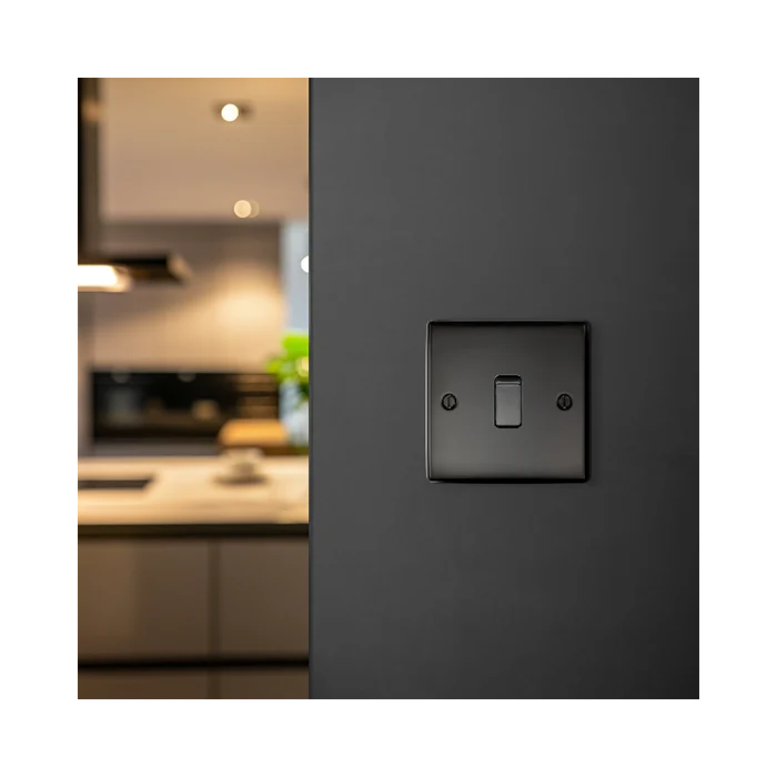 BG Nexus Metal Black Nickel 1G 2W Light Switch NBN12