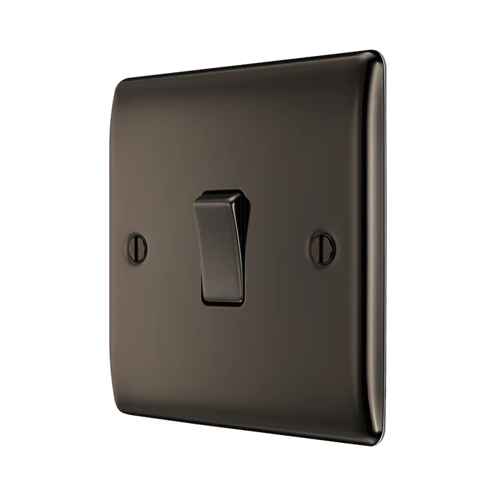 BG Nexus Metal Black Nickel 1G 2W Light Switch NBN12