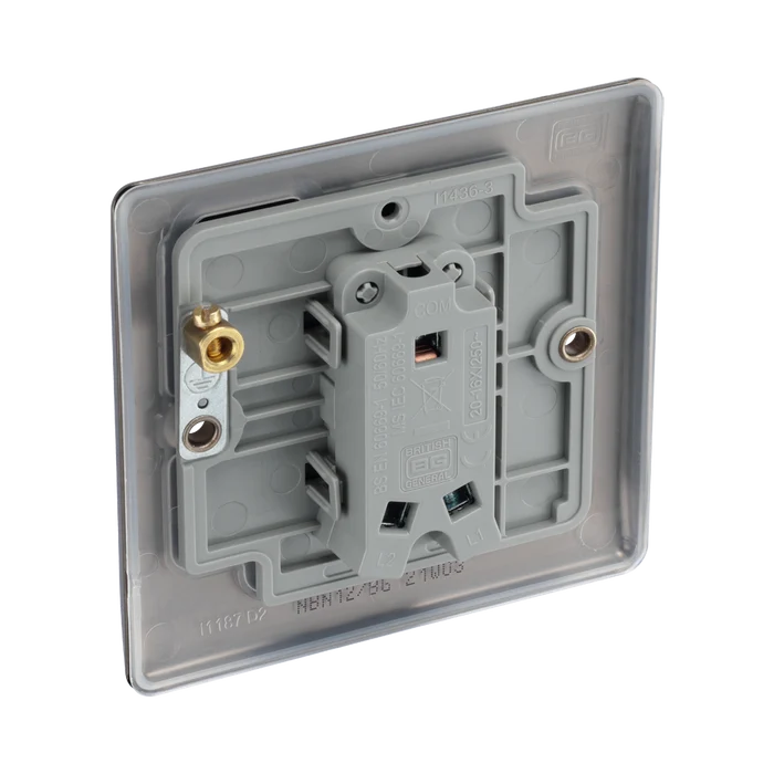 BG Nexus Metal Black Nickel 1G 2W Light Switch NBN12