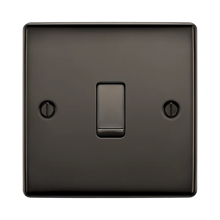 BG Nexus Metal Black Nickel 1G 2W Light Switch NBN12