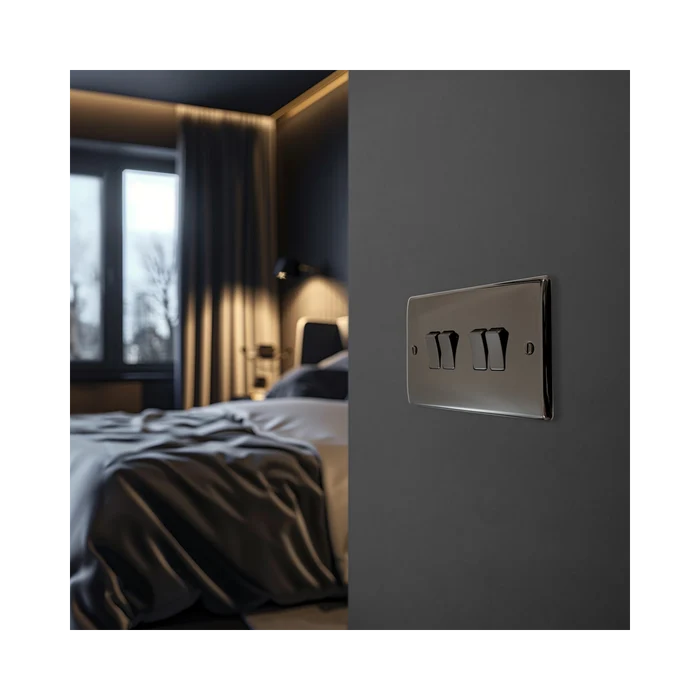 BG Nexus Metal Black Nickel 4G 2W Light Switch NBN44