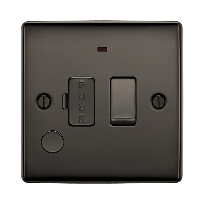 BG Nexus Metal Black Nickel 13A Switched Spur with Neon & Flex NBN53