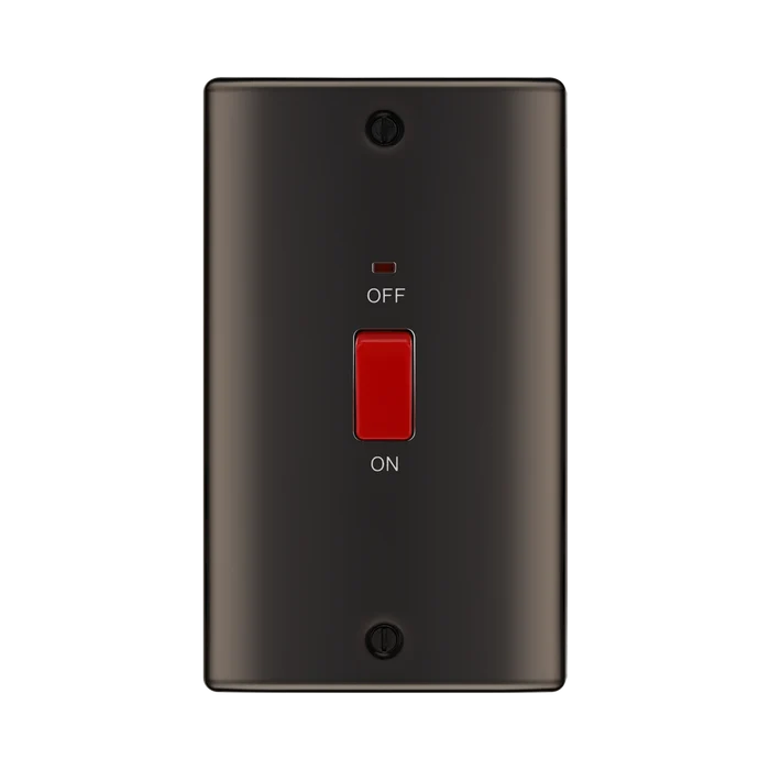 BG Nexus Metal Black Nickel 45A Double Pole Switch NBN72