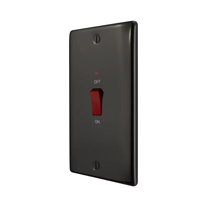 BG Nexus Metal Black Nickel 45A Double Pole Switch NBN72