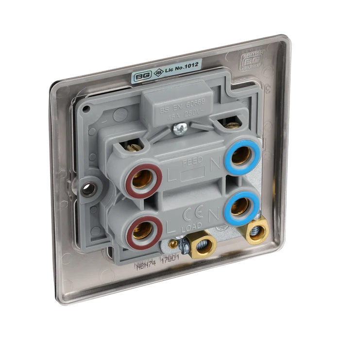BG Nexus Metal Black Nickel 45A Double Pole Switch NBN74