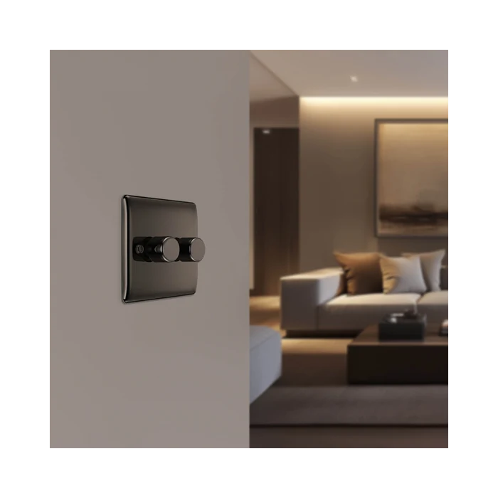 BG Nexus Metal Black Nickel 2G Dimmer Switch NBN82