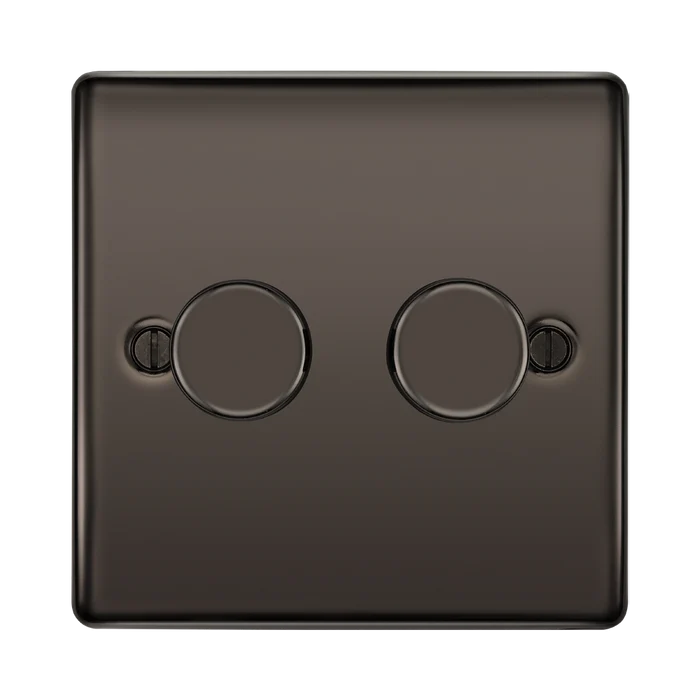 BG Nexus Metal Black Nickel 2G Dimmer Switch NBN82