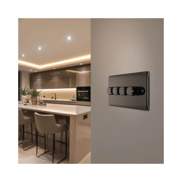 BG Nexus Metal Black Nickel 4G Dimmer Switch NBN84