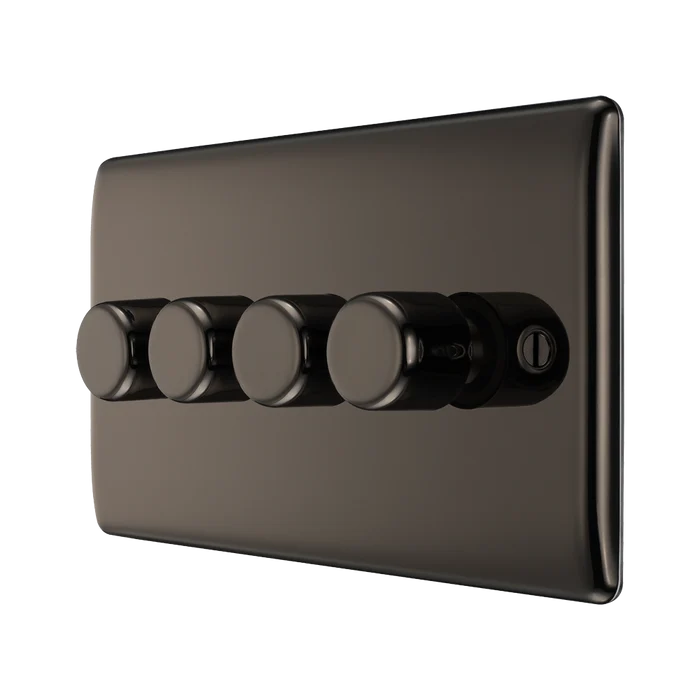 BG Nexus Metal Black Nickel 4G Dimmer Switch NBN84