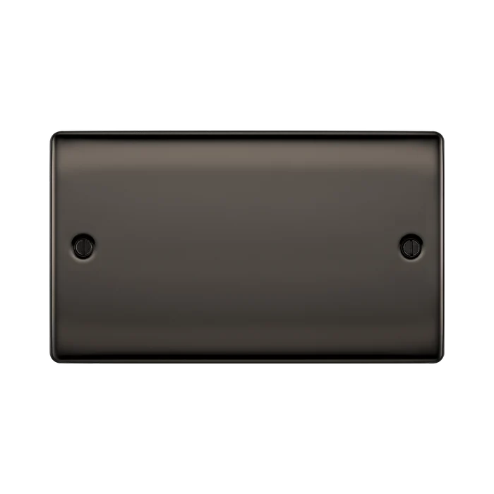 BG Nexus Metal Black Nickel Double Blank Plate NBN95