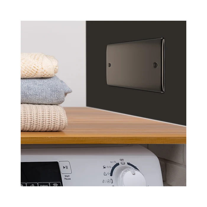 BG Nexus Metal Black Nickel Double Blank Plate NBN95