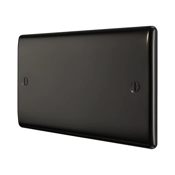 BG Nexus Metal Black Nickel Double Blank Plate NBN95