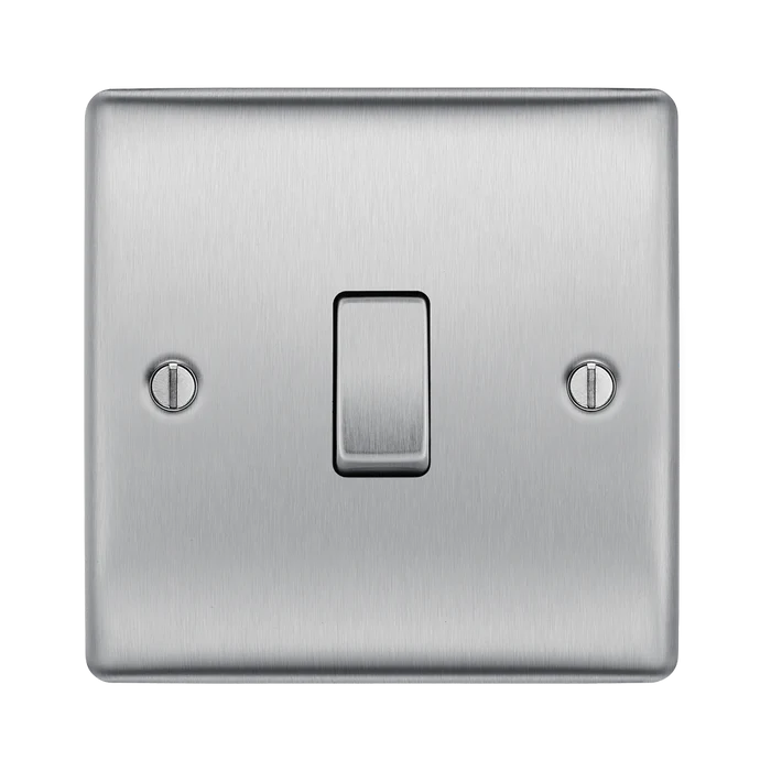 BG Nexus Metal Brushed Steel Intermediate Light Switch NBS13