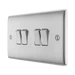 BG Nexus Metal Brushed Steel 4G 2W Light Switch NBS44