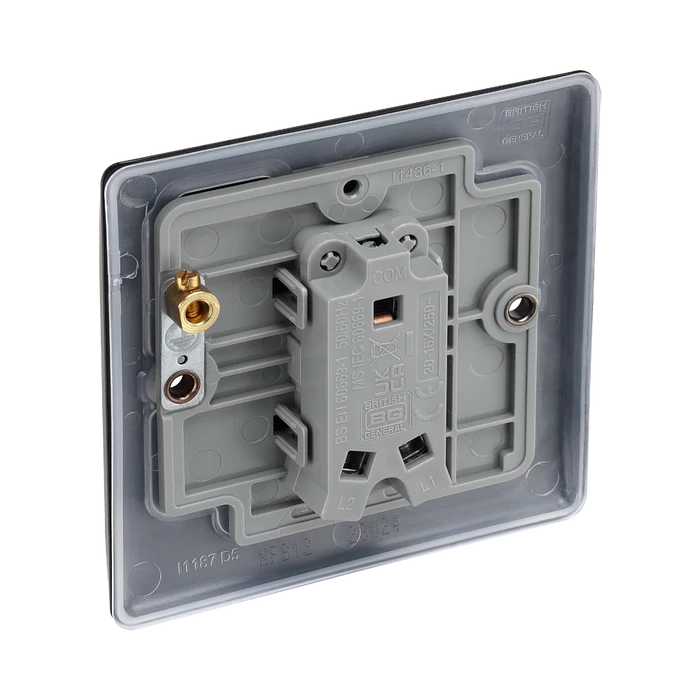 BG Nexus Metal Matt Black 1G 2W Light Switch NFB12
