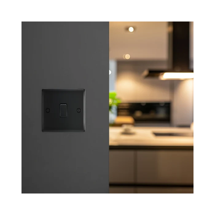 BG Nexus Metal Matt Black Intermediate Light Switch NFB13