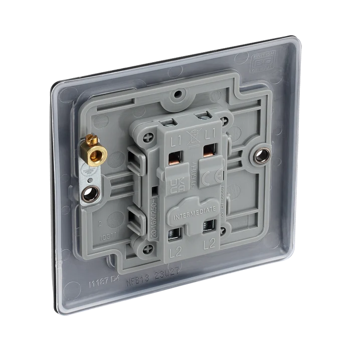 BG Nexus Metal Matt Black Intermediate Light Switch NFB13