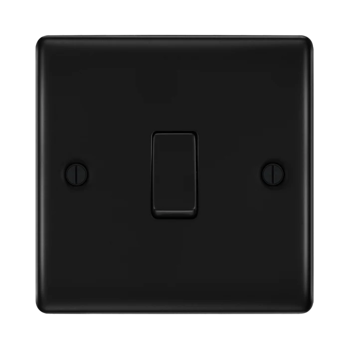 BG Nexus Metal Matt Black Intermediate Light Switch NFB13