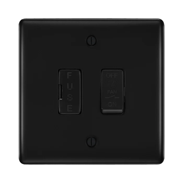 BG Nexus Metal Matt Black Fan Isolator Switch NFB15