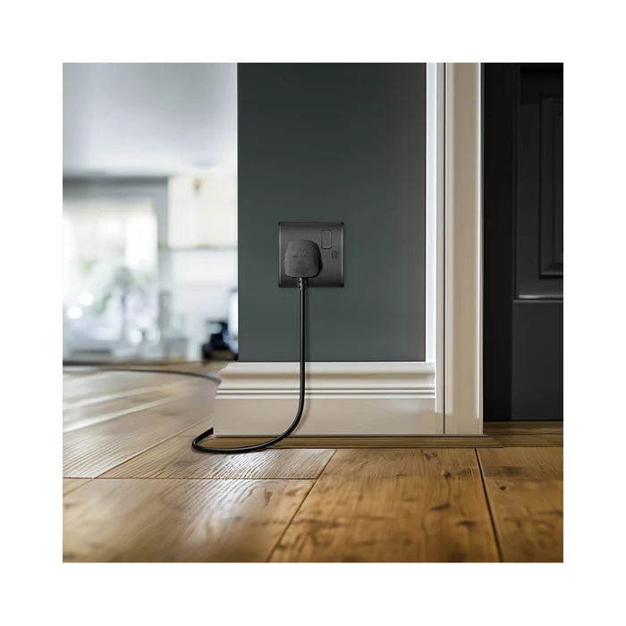 BG Nexus Metal Matt Black 13A Single Socket NFB21B