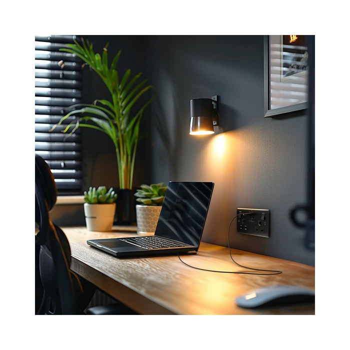 BG Nexus Metal Matt Black 13A Double USB Socket with 45W A+C NFB22UAC45B