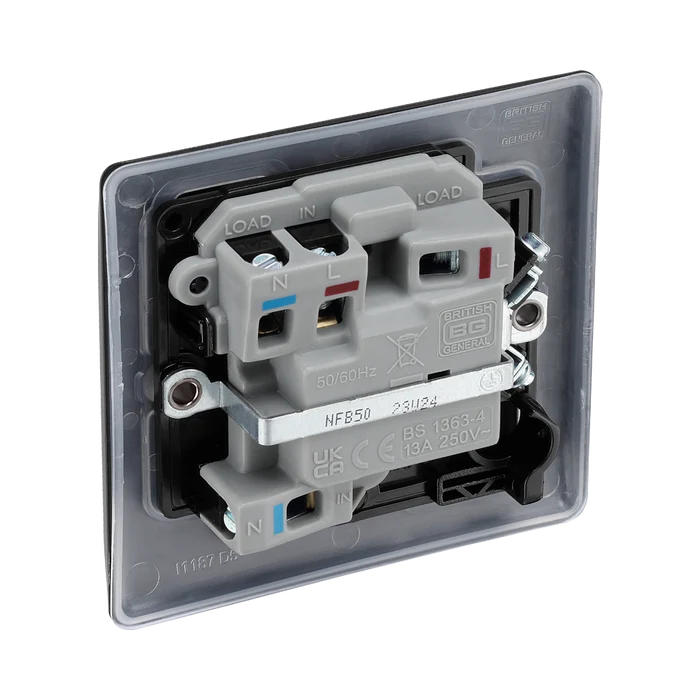 BG Nexus Metal Matt Black 13A Switched Spur NFB50