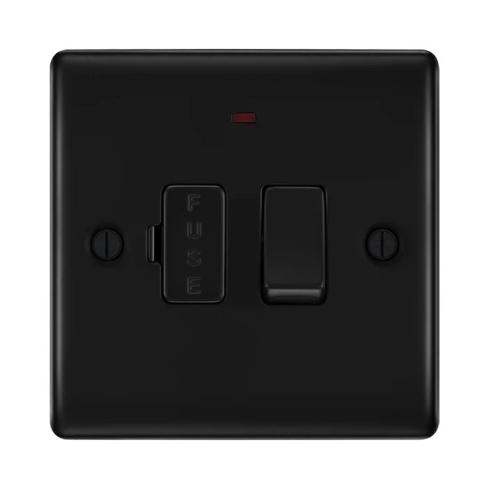 BG Nexus Metal Matt Black 13A Switched Spur Neon NFB52
