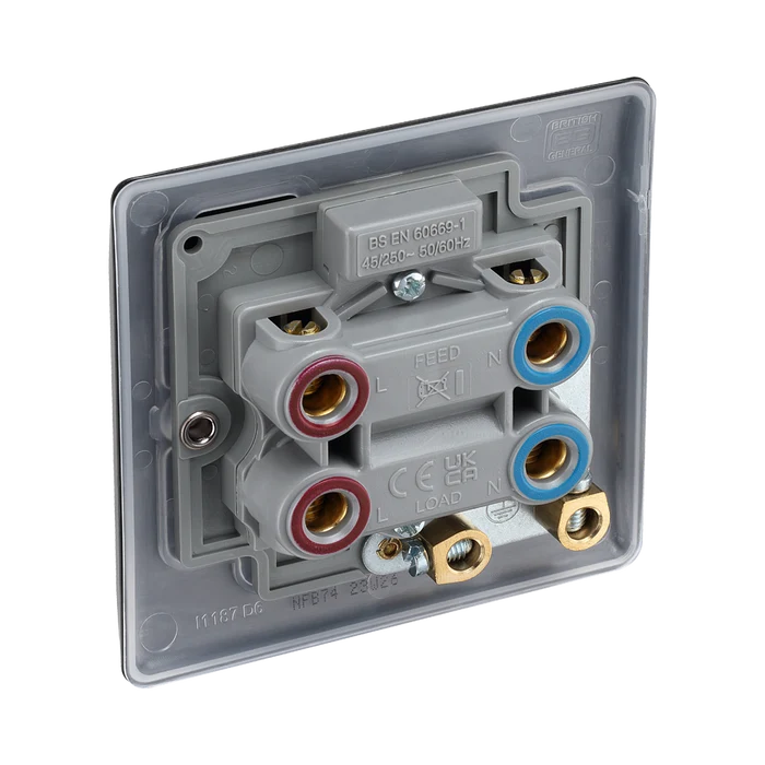 BG Nexus Metal Matt Black 45A Cooker Switch NFB74